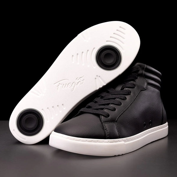 Mens black leather high top sneakers online